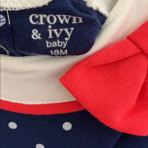 NWT Crown & Ivy Polka Dot Dress size 18 months - Picture 4 of 5